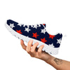 USA Star Blue And Red Print Pattern White Sneaker-grizzshop