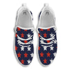 USA Star Blue And Red Print Pattern White Walking Shoes-grizzshop