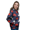 USA Star Blue And Red Print Pattern Women's Hoodie-grizzshop