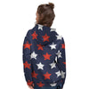 USA Star Blue And Red Print Pattern Women's Hoodie-grizzshop