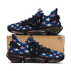 USA Star Fourth of July Print Pattern Black Gym Shoes-grizzshop