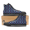 USA Star Fourth of July Print Pattern Black High Top Shoes-grizzshop