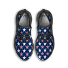 USA Star Fourth of July Print Pattern Black Running Shoes-grizzshop