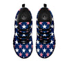 USA Star Fourth of July Print Pattern Black Sneaker-grizzshop