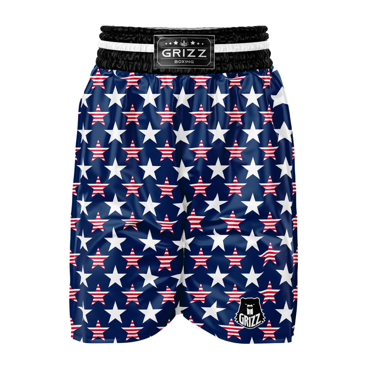 USA Star Fourth of July Print Pattern Boxing Shorts-grizzshop