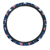 USA Star Fourth of July Print Pattern Car Steering Wheel Cover-grizzshop