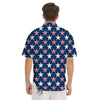 USA Star Fourth of July Print Pattern Men's Short Sleeve Shirts-grizzshop