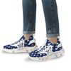 USA Star Fourth of July Print Pattern White Gym Shoes-grizzshop