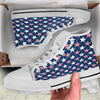 USA Star Fourth of July Print Pattern White High Top Shoes-grizzshop