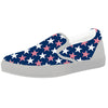 USA Star Fourth of July Print Pattern White Slip On Shoes-grizzshop