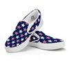 USA Star Fourth of July Print Pattern White Slip On Shoes-grizzshop