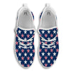 USA Star Fourth of July Print Pattern White Walking Shoes-grizzshop