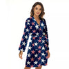 USA Star Fourth of July Print Pattern Women's Robe-grizzshop