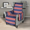 USA Star Red Striped Print Pattern Armchair Protector-grizzshop