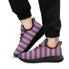 USA Star Red Striped Print Pattern Black Athletic Shoes-grizzshop