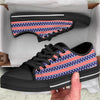 USA Star Red Striped Print Pattern Black Low Top Shoes-grizzshop