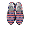 USA Star Red Striped Print Pattern Black Slip On Shoes-grizzshop