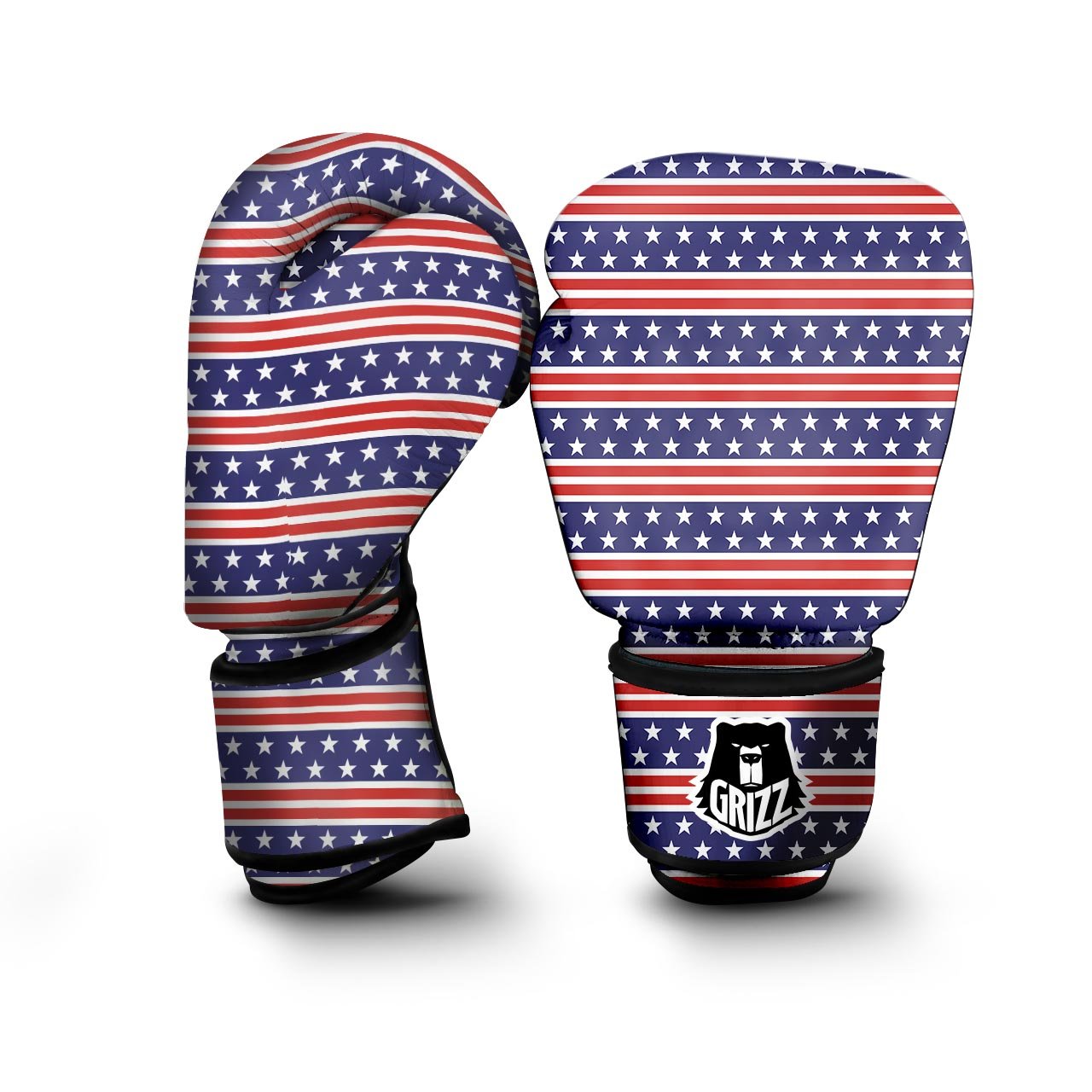 USA Star Red Striped Print Pattern Boxing Gloves-grizzshop