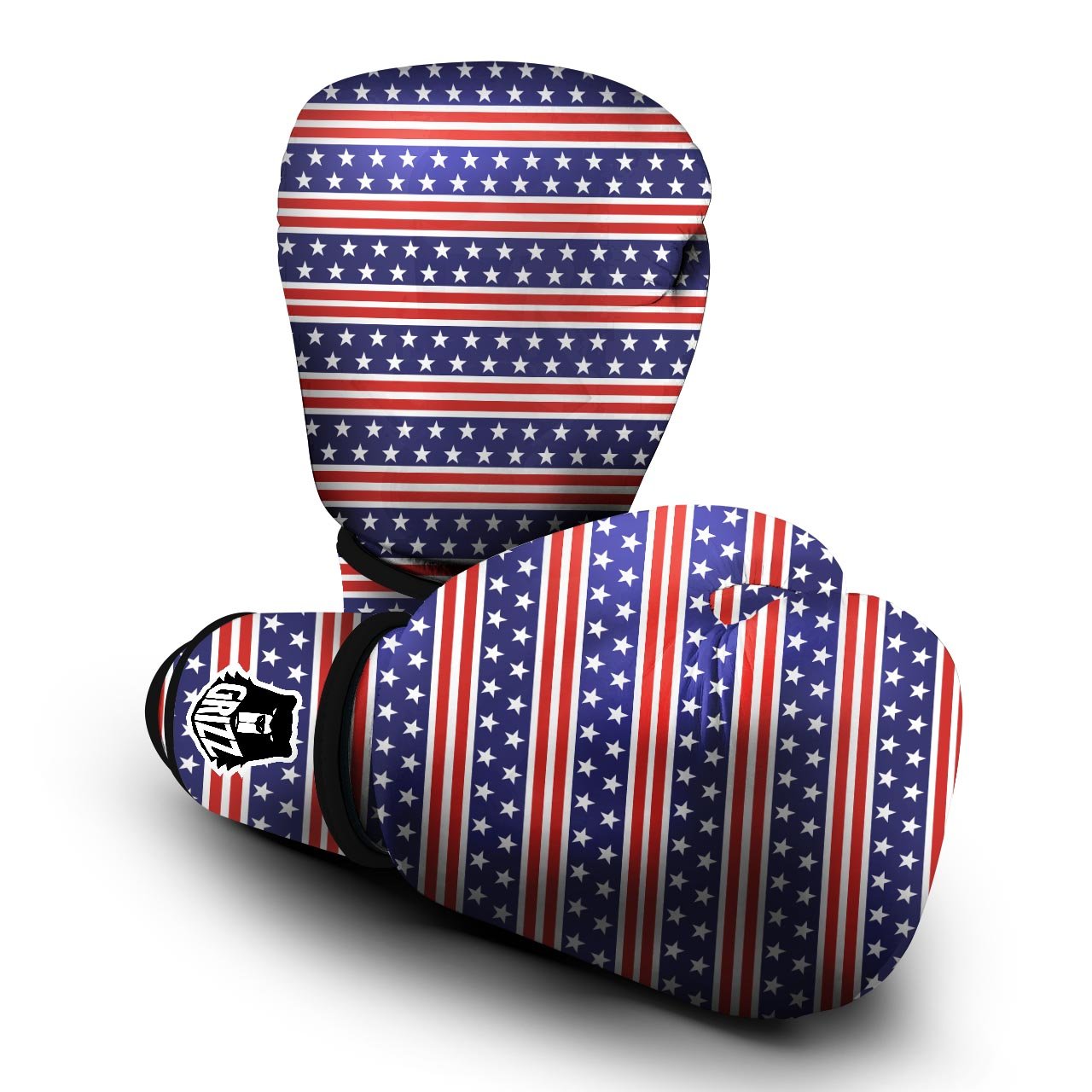 USA Star Red Striped Print Pattern Boxing Gloves-grizzshop