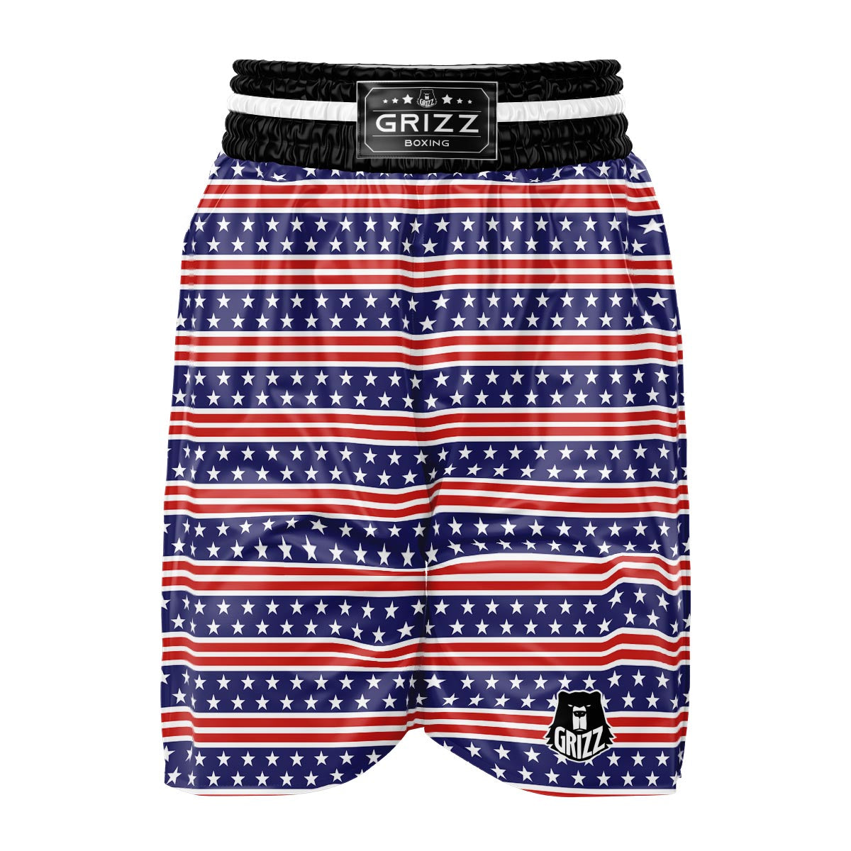 USA Star Red Striped Print Pattern Boxing Shorts-grizzshop