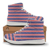 USA Star Red Striped Print Pattern High Top Sneakers-grizzshop