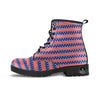 USA Star Red Striped Print Pattern Leather Boots-grizzshop