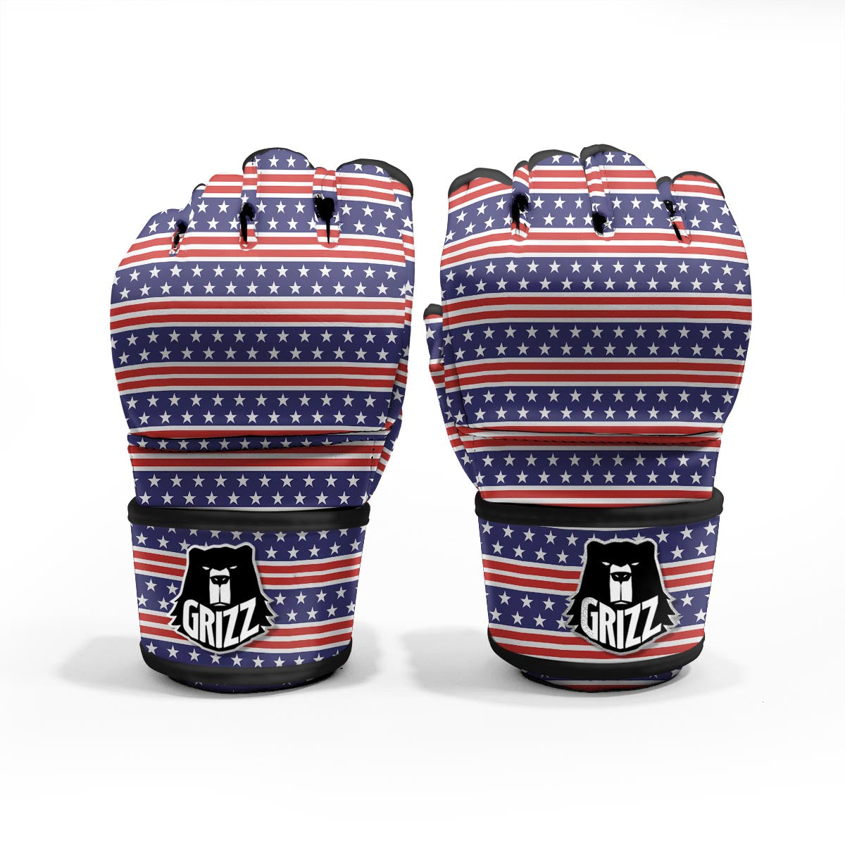 USA Star Red Striped Print Pattern MMA Gloves-grizzshop