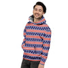 USA Star Red Striped Print Pattern Men's Hoodie-grizzshop