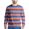 USA Star Red Striped Print Pattern Men's Sweatshirt-grizzshop