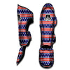 USA Star Red Striped Print Pattern Muay Thai Shin Guards-grizzshop