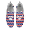 USA Star Red Striped Print Pattern White Athletic Shoes-grizzshop