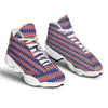 USA Star Red Striped Print Pattern White Basketball Shoes-grizzshop