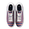 USA Star Red Striped Print Pattern White Low Top Sneakers-grizzshop