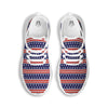 USA Star Red Striped Print Pattern White Running Shoes-grizzshop