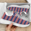 USA Star Red Striped Print Pattern White Walking Shoes-grizzshop