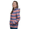 USA Star Red Striped Print Pattern Women's Hoodie-grizzshop