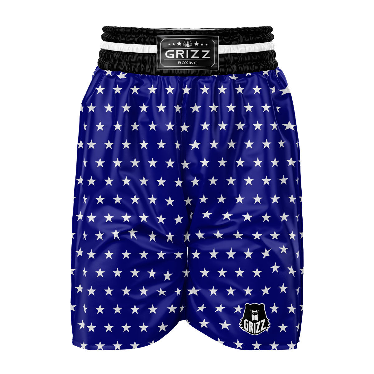 USA Star White And Blue Print Pattern Boxing Shorts-grizzshop