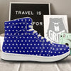 USA Star White And Blue Print Pattern High Top Sneakers-grizzshop