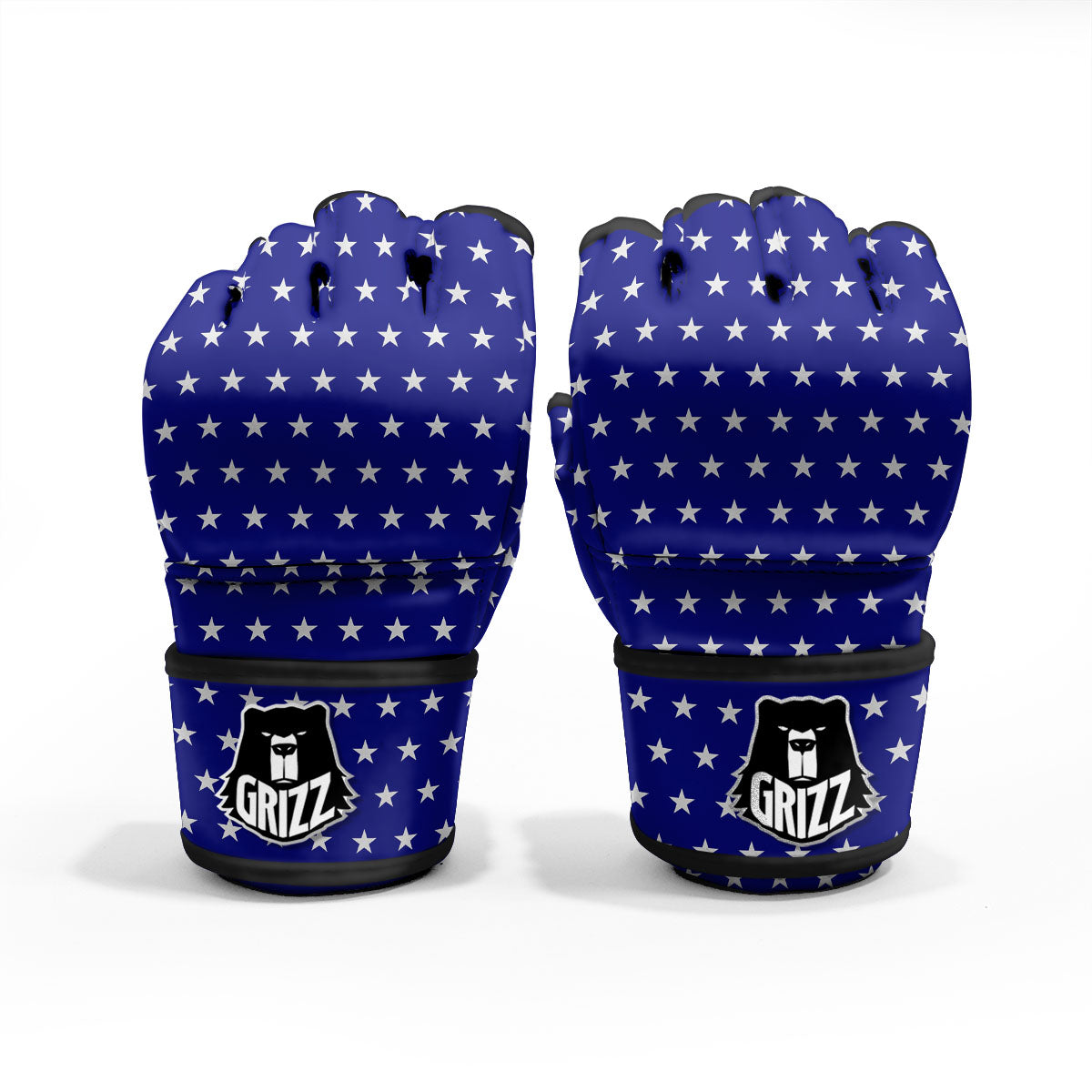 USA Star White And Blue Print Pattern MMA Gloves-grizzshop