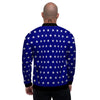 USA Star White And Blue Print Pattern Men's Bomber Jacket-grizzshop