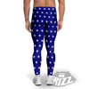 USA Star White And Blue Print Pattern Men's Leggings-grizzshop