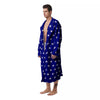 USA Star White And Blue Print Pattern Men's Robe-grizzshop