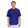 USA Star White And Blue Print Pattern Men's Short Sleeve Shirts-grizzshop