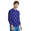 USA Star White And Blue Print Pattern Men's Sweatshirt-grizzshop