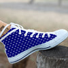 USA Star White And Blue Print Pattern White High Top Shoes-grizzshop