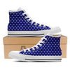 USA Star White And Blue Print Pattern White High Top Shoes-grizzshop