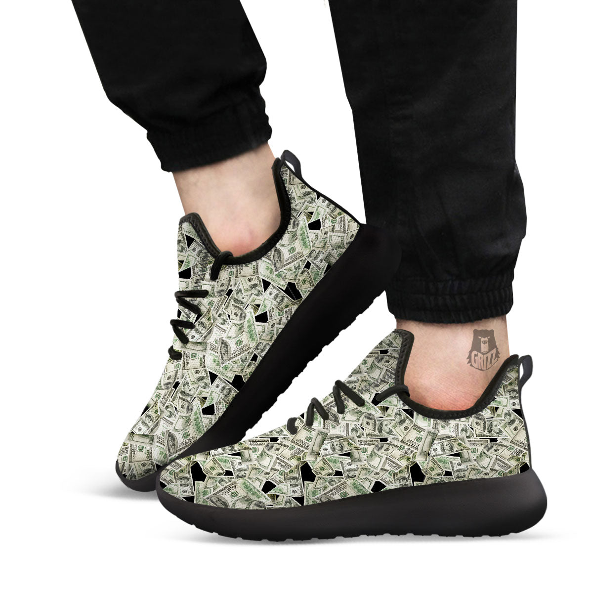 USD Flying Print Black Athletic Shoes-grizzshop