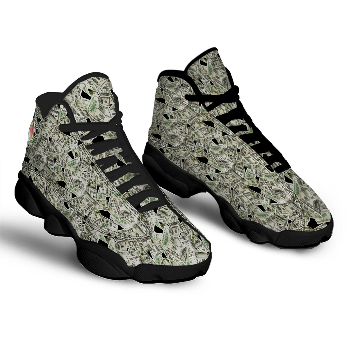 USD Flying Print Black Basketball Shoes-grizzshop