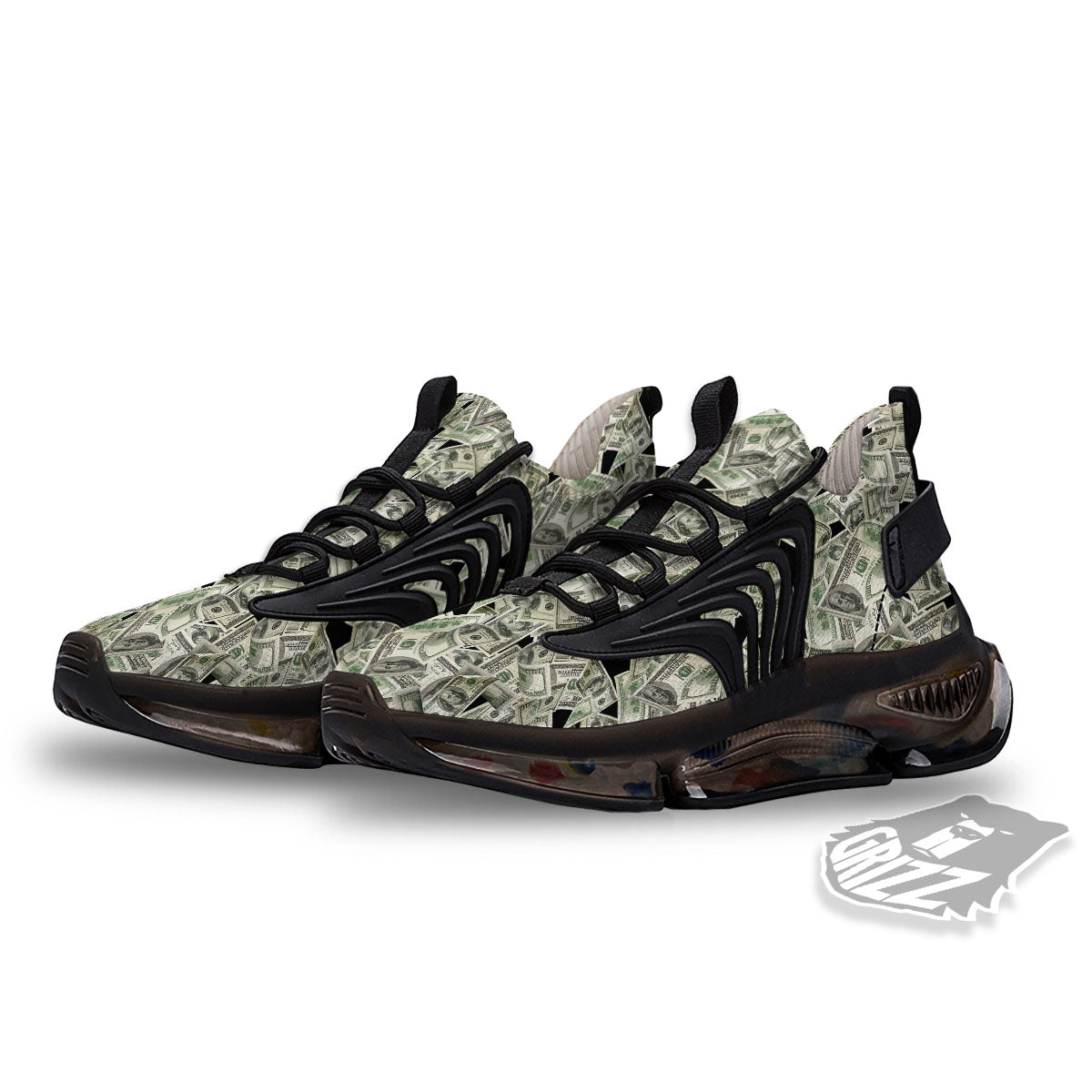 USD Flying Print Black Gym Shoes-grizzshop