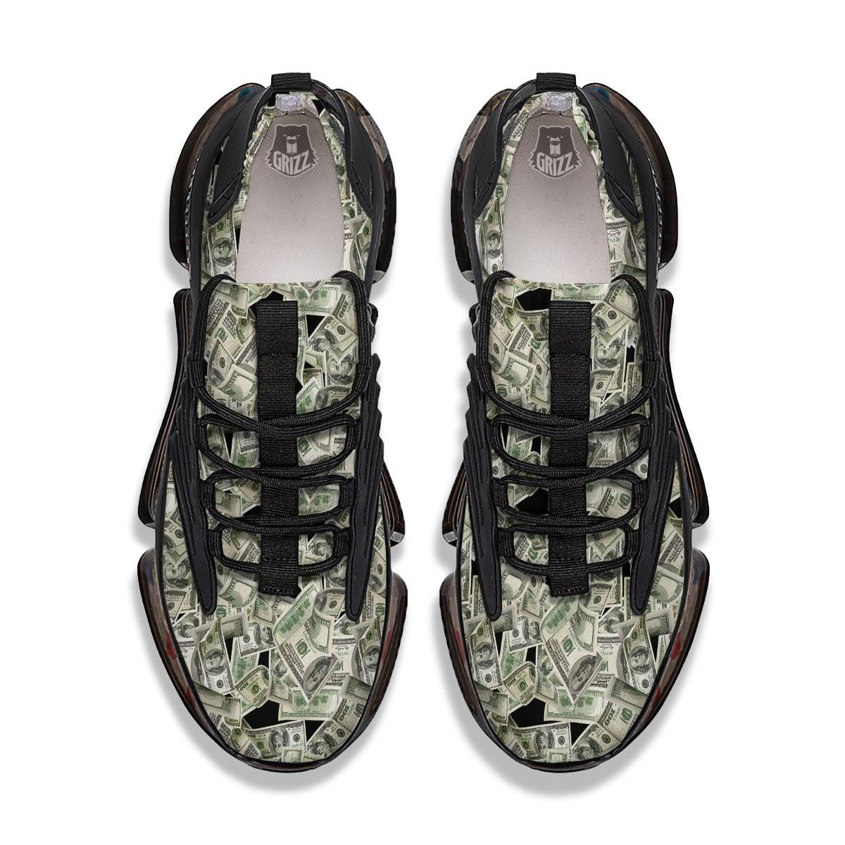 USD Flying Print Black Gym Shoes-grizzshop